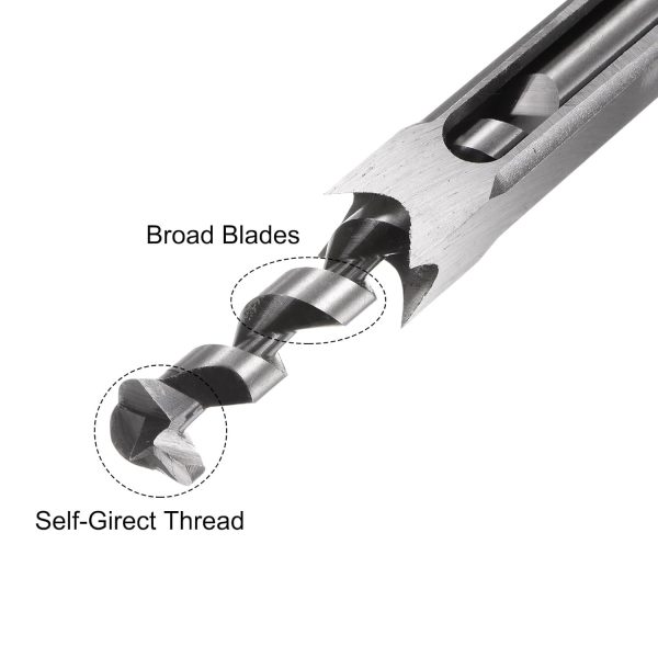 Uxcell Square Mortise Chisel Drill Bit High Carbon Steel-3