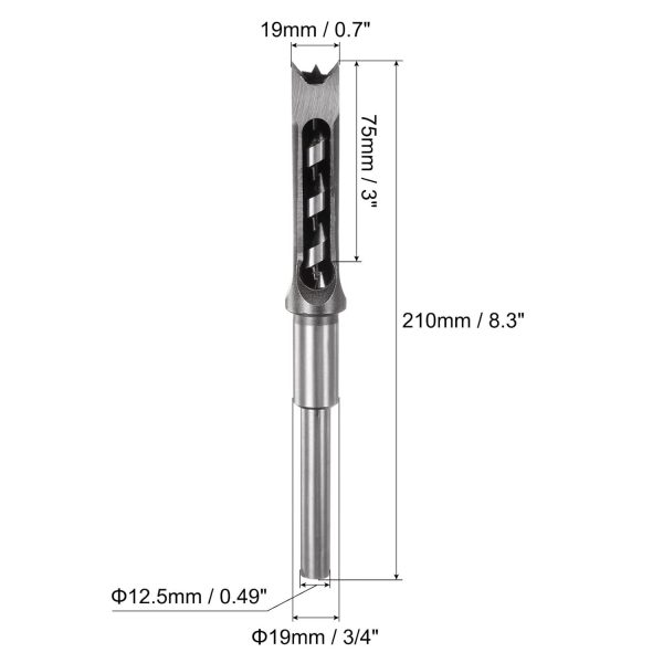 Uxcell Square Mortise Chisel Drill Bit High Carbon Steel-2