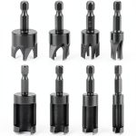 QWORK Boring Drill Plug Set Carbon Steel 5/8"-1/4"-0