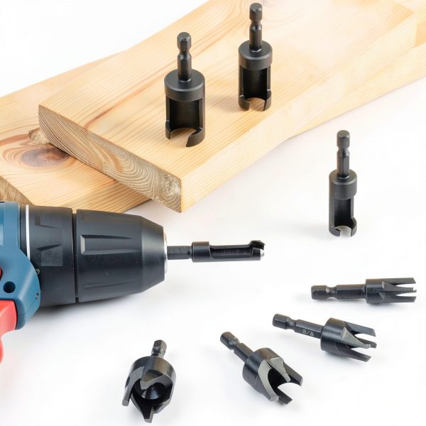 QWORK Boring Drill Plug Set Carbon Steel 5/8"-1/4"-7