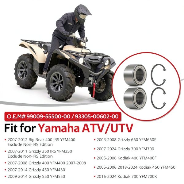 JAVIK Rear Wheel Bearing 55mm for Yamaha ATV/UTV with Stainless Seal-1