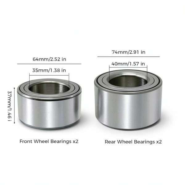 Front & Rear Wheel Bearings Heavy Duty for Polaris Sportsman Ranger ACE 400 500 570 600 700 800(40x74x40)(35x64x37) #3515087 3515088 3585502 3514635 3514634-2