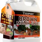 Teexpert 2-in-1 Brown Mulch Dye & Glue, 34OZ Strong Mulch Glue for Landscaping Ready to Use, Fast Dry Landscape Rock Glue, Mulch Adhesive, Gravel Lock, Mulch Glue Binder & Pea Gravel Stabilizer-0