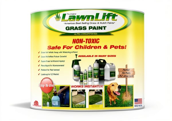 LawnLift Grass Paint Kit (Includes Professional 1 Gallon Sprayer & 32oz. Ultra Concentrated Grass Paint Bottle= 2.75 Gallons Usable Product and Covers up to 1,000 Square feet.-2